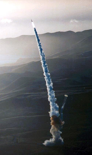 Test launch of the Minuteman, Vandenberg AFB, CA