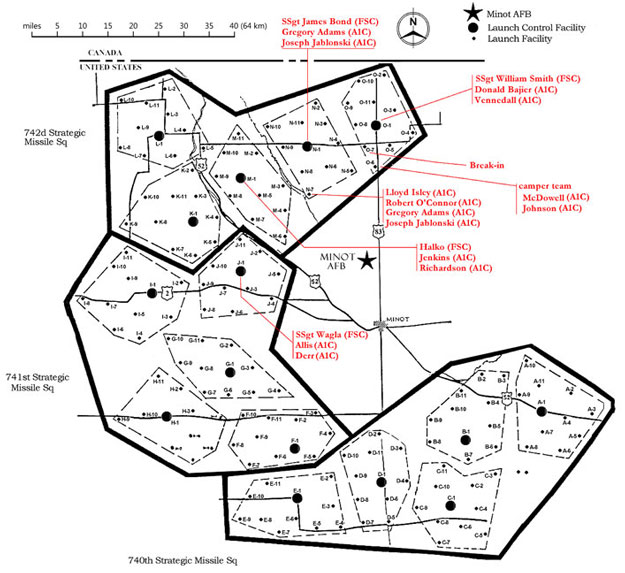 Map of Minot AFB Launch Facilities